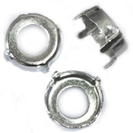 Brass Sew-On Setting - Open Back for Round Rivoli - 10.7mm Imitation Silver