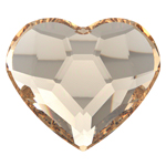 Preciosa® Heart MAXIMA Flat Back 14mm Crystal Honey