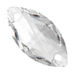 Preciosa® Navette 2H Sew-on Stones 12x6mm Crystal Clear