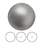 Preciosa® Nacre Round Pearl MAXIMA 1/2H - 10mm Pearl Effect Dark Grey