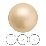 Preciosa® Nacre Round Pearl MAXIMA 1/2H - 10mm Pearl Effect Gold