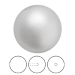 Preciosa® Nacre Round Pearl MAXIMA 1/2H - 10mm Pearl Effect Light Grey