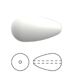 Preciosa® Nacre Pearshape Pearl 1H - 10x6mm Pearl Effect White