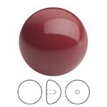 Preciosa® Nacre Button Pearl 1/2H - 16mm Crystal Cranberry