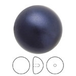 Preciosa® Nacre Button Pearl 1/2H - 10mm Pearl Effect Dark Blue
