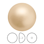 Preciosa® Nacre Button Pearl 1/2H - 16mm Pearl Effect Gold