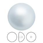 Preciosa® Nacre Button Pearl 1/2H - 16mm Pearl Effect Light Blue