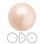 Preciosa® Nacre Button Pearl 1/2H - 10mm Pearl Effect Peach