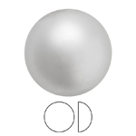 Preciosa® Nacre Pearl Round Cabochon - 3mm Pearl Effect Light Grey