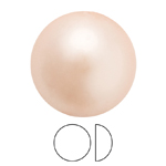 Preciosa® Nacre Pearl Round Cabochon - 3mm Pearl Effect Peach