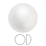 Preciosa® Nacre Pearl Round Cabochon - 3mm Pearl Effect White