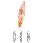 Preciosa® Slim Navette MAXIMA - 35x9.5mm Light Peach