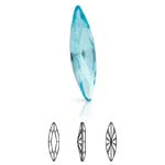 Preciosa® Slim Navette MAXIMA - 15x4mm Aqua Bohemica