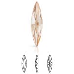 Preciosa® Slim Navette MAXIMA - 11x3mm Crystal Honey