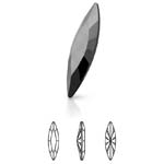 Preciosa® Slim Navette MAXIMA - 15x4mm Jet Hematite