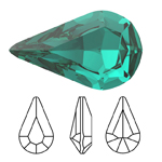 Preciosa® Point Back MAXIMA Fancy Stone - Pear 10x6mm Emerald