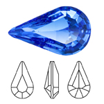 Preciosa® Point Back MAXIMA Fancy Stone - Pear 10x6mm Sapphire