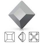 Preciosa® Square MAXIMA - 6x6mm Jet Hematite