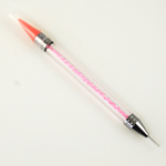 Rhinestone Biz Dual Ended Nail Dotting Pen with Clear Case - Pink