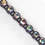 VALUE BRIGHT™ Plastic Rhinestone Banding 1 Row PP26 (SS13) Crystal AB - Black