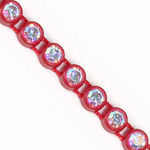 VALUE BRIGHT™ Plastic Rhinestone Banding 1 Row PP26 (SS13) Crystal AB - Flame Red