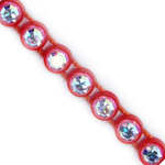 VALUE BRIGHT™ Plastic Rhinestone Banding 1 Row PP26 (SS13) Crystal AB - Fluorecent Orange