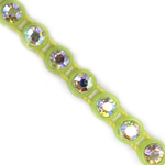 VALUE BRIGHT™ Plastic Rhinestone Banding 1 Row PP26 (SS13) Crystal AB - Fluorecent Yellow