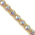 VALUE BRIGHT™ Plastic Rhinestone Banding 1 Row PP26 (SS13) Crystal AB - Gold