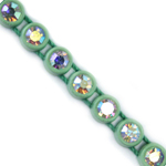 VALUE BRIGHT™ Plastic Rhinestone Banding 1 Row PP26 (SS13) Crystal AB - Grass Green