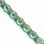 VALUE BRIGHT™ Plastic Rhinestone Banding 1 Row PP26 (SS13) Crystal AB - Green