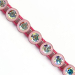 VALUE BRIGHT™ Plastic Rhinestone Banding 1 Row PP26 (SS13) Crystal AB - Pink