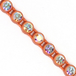 VALUE BRIGHT™ Plastic Rhinestone Banding 1 Row PP26 (SS13) Crystal AB - Terracotta