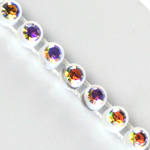 VALUE BRIGHT™ Plastic Rhinestone Banding 1 Row PP26 (SS13) Crystal AB - White