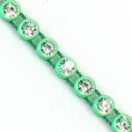 VALUE BRIGHT™ Plastic Rhinestone Banding 1 Row PP26 (SS13) Crystal Clear - Acid Green