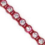 VALUE BRIGHT™ Plastic Rhinestone Banding 1 Row PP26 (SS13) Crystal Clear - Flame Red