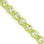 VALUE BRIGHT™ Plastic Rhinestone Banding 1 Row PP26 (SS13) Crystal Clear - Fluorecent Yellow