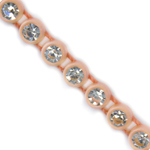 VALUE BRIGHT™ Plastic Rhinestone Banding 1 Row PP26 (SS13) Crystal Clear - Orange