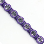 VALUE BRIGHT™ Plastic Rhinestone Banding 1 Row PP26 (SS13) Crystal Clear - Purple