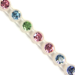 VALUE BRIGHT™ Plastic Rhinestone Banding 1 Row PP26 (SS13) Light Multi Color - Alabaster