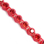 VALUE BRIGHT™ Plastic Rhinestone Banding 1 Row PP26 (SS13) Light Siam - Flame Red