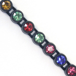 VALUE BRIGHT™ Plastic Rhinestone Banding 1 Row PP26 (SS13) Multi Color - Black