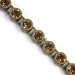 VALUE BRIGHT™ Plastic Rhinestone Banding 1 Row PP26 (SS13) Smoked Topaz - Antique Gold