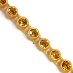 VALUE BRIGHT™ Plastic Rhinestone Banding 1 Row PP26 (SS13) Topaz - Gold