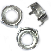 Brass Sew-On Setting - Open Back for Round Rivoli - 14mm Imitation Silver