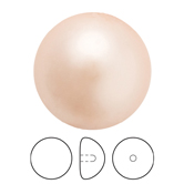 Preciosa® Nacre Button Pearl 1/2H - 10mm Pearl Effect Peach