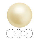 Preciosa® Nacre Button Pearl 1/2H - 10mm Pearl Effect Vanilla