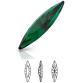 Preciosa® Slim Navette MAXIMA - 35x9.5mm Emerald