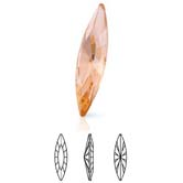 Preciosa® Slim Navette MAXIMA - 35x9.5mm Light Peach