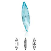 Preciosa® Slim Navette MAXIMA - 11x3mm Aqua Bohemica