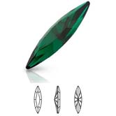 Preciosa® Slim Navette MAXIMA - 11x3mm Emerald